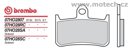 Brzdové destičky Brembo - BRM 07HO28RC - Kliknutím na obrázek zavřete