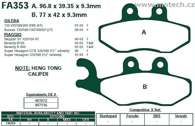 Brzdové destičky EBC - FA353 - Kliknutím na obrázek zavřete