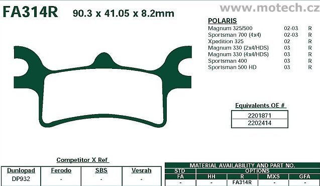 Brzdové destičky EBC - FA314R - Kliknutím na obrázek zavřete