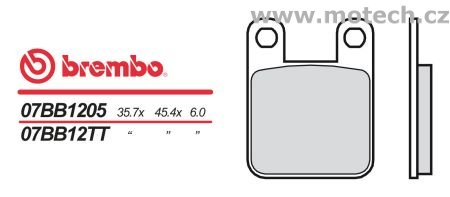 Brzdové destičky Brembo - BRM 07BB12TT - Kliknutím na obrázek zavřete