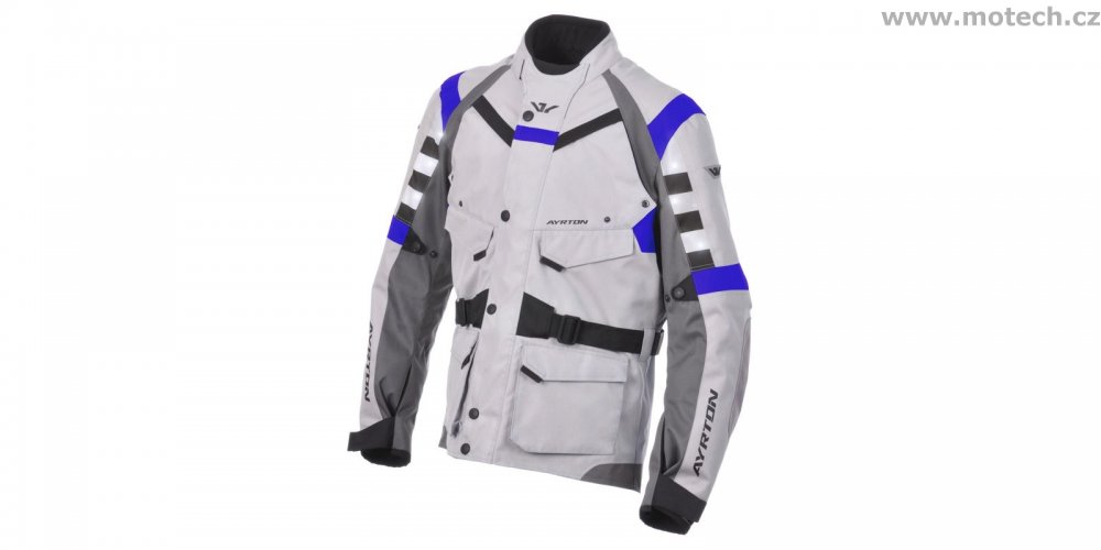 Textilní bunda Ayrton Fuel šedá/modrá - Kliknutím na obrázek zavřete