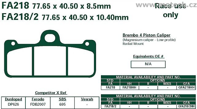 Brzdové destičky EBC - FA218/2 - Kliknutím na obrázek zavřete