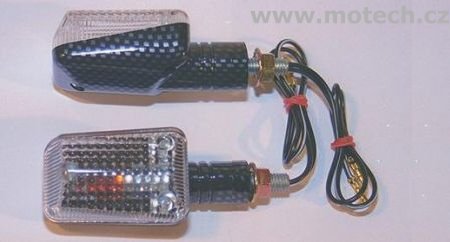 Miniblinkry krátké, carbon, čiré sklo - pár - Kliknutím na obrázek zavřete