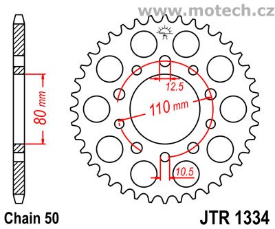 Rozeta JTR1334-40 pro: HONDA VF 750C 94- - Kliknutím na obrázek zavřete