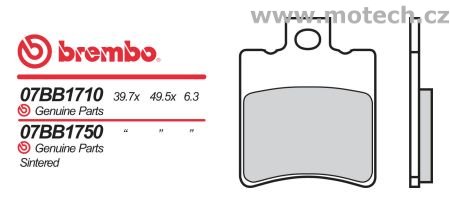 Brzdové destičky Brembo - BRM 07BB1710 - Kliknutím na obrázek zavřete