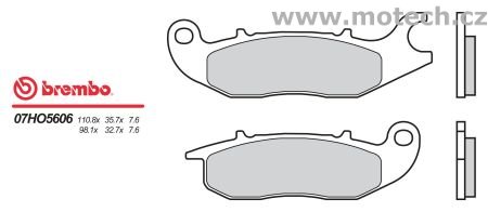Brzdové destičky Brembo - BRM 07HO5606 - Kliknutím na obrázek zavřete