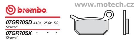 Brzdové destičky Brembo - BRM 07GR70SX - Kliknutím na obrázek zavřete
