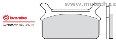 Brzdové destičky Brembo - BRM 07HD0910 - Kliknutím na obrázek zavřete