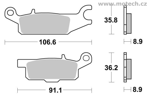 Brzdové destičky zadní SBS - 852SI - Kliknutím na obrázek zavřete