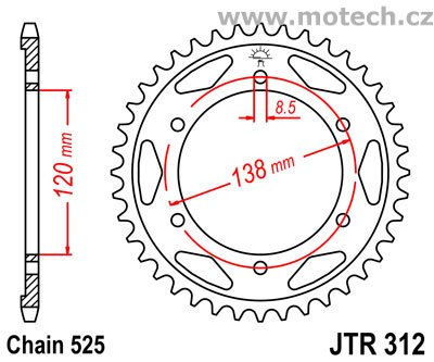Rozeta JTR312-40 pro: HONDA VFR 750R DID525 - Kliknutím na obrázek zavřete