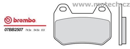 Brzdové destičky Brembo - BRM 07BB2507 - Kliknutím na obrázek zavřete