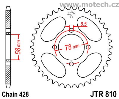 Rozeta JTR810-43 pro: SUZUKI GN 125 - Kliknutím na obrázek zavřete