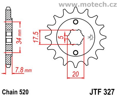 Kolečko JTF327-13 pro: HONDA CA 125S Rebel - Kliknutím na obrázek zavřete