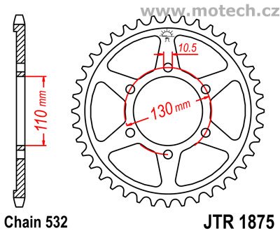 Rozeta JTR1875-48 pro: YAMAHA YZF-R6 DID532 - Kliknutím na obrázek zavřete