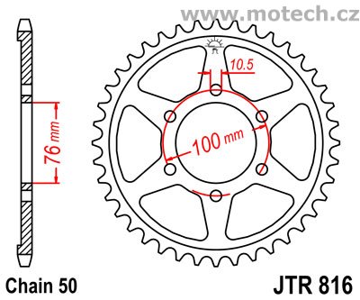 Rozeta JTR816-50 pro: SUZUKI GS 550/E/Katana/GSX550E/ES - Kliknutím na obrázek zavřete