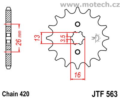 Kolečko JTF563-15 pro: YAMAHA RD 50/RV50 - Kliknutím na obrázek zavřete