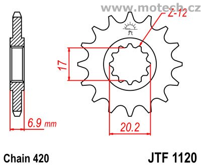 Kolečko JTF1120-12 pro: RIEJU 50 RR, MRT, MRX - Kliknutím na obrázek zavřete