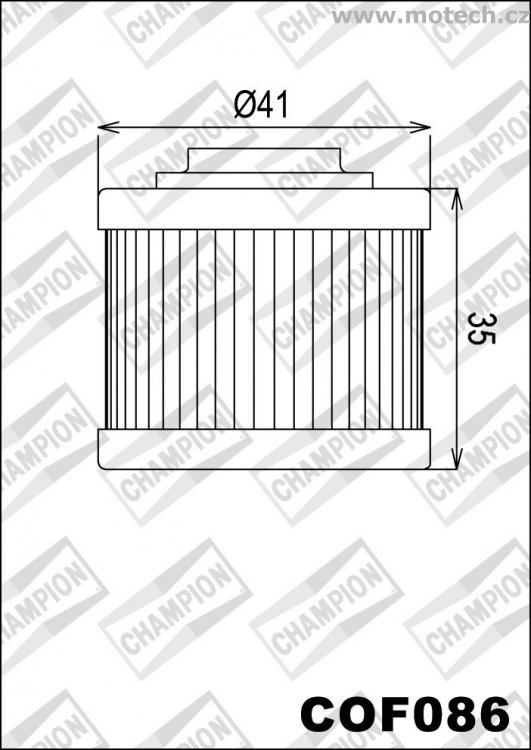 Olejový filtr CHAMPION COF086 - Kliknutím na obrázek zavřete