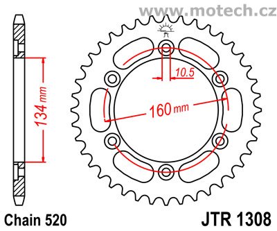 Rozeta JTA1308-44 pro: HONDA CBR 900RR - Kliknutím na obrázek zavřete
