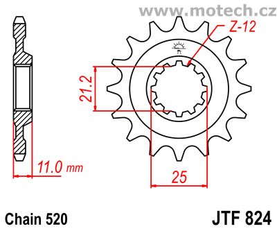 Kolečko JTF824-13 pro: HUSQVARNA Husqvarna - Kliknutím na obrázek zavřete