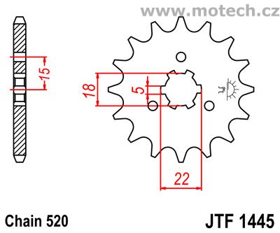 Kolečko JTF1445-12 pro: KAWASAKI KX 125 - Kliknutím na obrázek zavřete