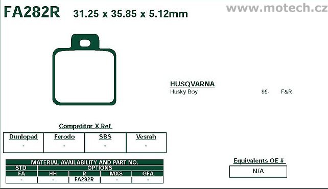 Brzdové destičky EBC - FA282R - Kliknutím na obrázek zavřete
