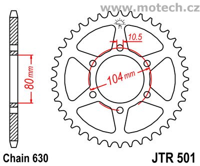Rozeta JTR501-41 pro: KAWASAKI Z 1000J/1100GP/1000R - Kliknutím na obrázek zavřete