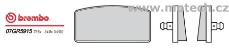 Brzdové destičky Brembo - BRM 07GR5915 - Kliknutím na obrázek zavřete