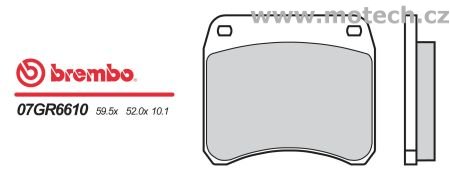 Brzdové destičky Brembo - BRM 07GR6610 - Kliknutím na obrázek zavřete