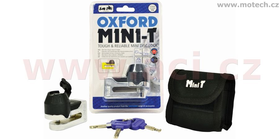 Zámek na kotouč OXFORD MINI T - chrom - Kliknutím na obrázek zavřete