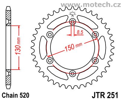 Rozeta JTA251-48 pro: YAMAHA YZ/YZF/W 125ccm - Kliknutím na obrázek zavřete