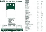Brzdové destičky EBC - FA99