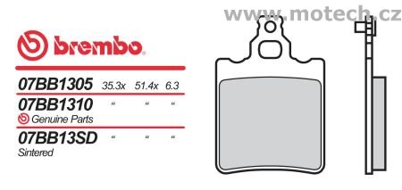 Brzdové destičky Brembo - BRM 07BB1310 - Kliknutím na obrázek zavřete