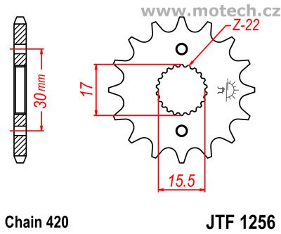 Kolečko JTF1256-14 pro: HONDA CRF 50/CRF70/CR80/CR85 - Kliknutím na obrázek zavřete