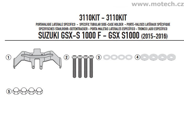 3110KIT - montážní sada Kappa - SUZUKI GSX S 1000 F / GSX S 1000 (15-16) - Kliknutím na obrázek zavřete