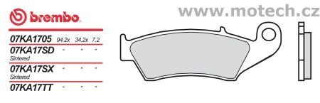 Brzdové destičky Brembo - BRM 07KA1705 - Kliknutím na obrázek zavřete