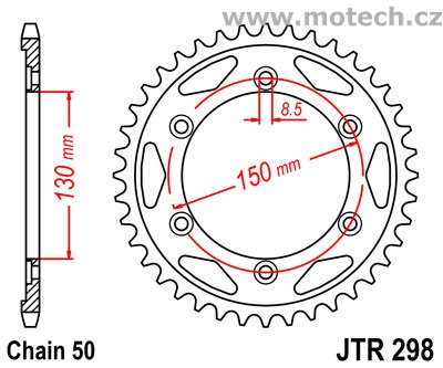 Rozeta JTR298-40 pro: HONDA NS 400R (2-takt) - Kliknutím na obrázek zavřete
