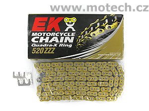 Řetěz EK 520 ZZZ zlatá metalíza, ZST technologie QX-kroužek - Kliknutím na obrázek zavřete
