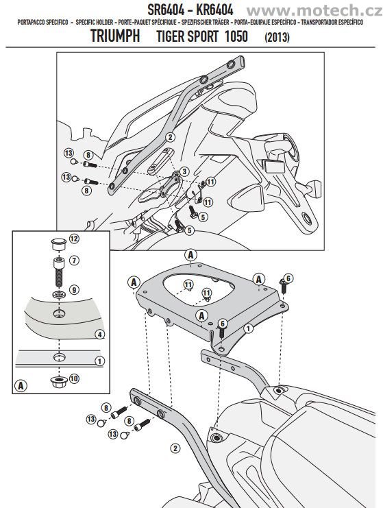 Nosič kufru - plotna monokey Kappa - KR6404 - TRIUMPH Tiger Sport 1050 (13) - Kliknutím na obrázek zavřete