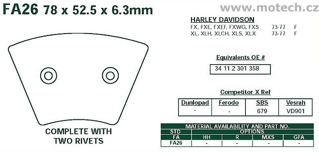 Brzdové destičky EBC - FA26 - Kliknutím na obrázek zavřete