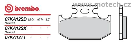 Brzdové destičky Brembo - BRM 07KA12TT - Kliknutím na obrázek zavřete