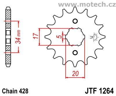 Kolečko JTF1264-17 pro HONDA XLR 125 - Kliknutím na obrázek zavřete