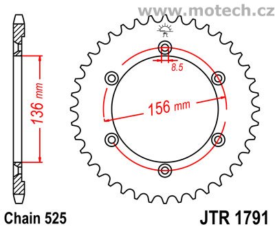Rozeta JTR1791-41 pro: SUZUKI DR 650SE - Kliknutím na obrázek zavřete
