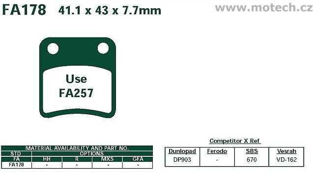 Brzdové destičky EBC - FA178 - Kliknutím na obrázek zavřete