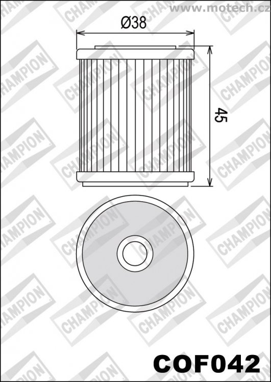 Olejový filtr CHAMPION COF042 - Kliknutím na obrázek zavřete