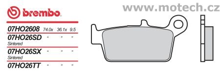 Brzdové destičky Brembo - BRM 07HO26SD - Kliknutím na obrázek zavřete