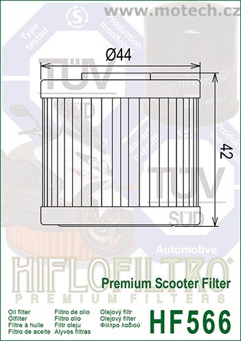 Olejový filtr HF566 - Kliknutím na obrázek zavřete