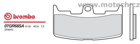 Brzdové destičky Brembo - BRM 07GR68SA - Kliknutím na obrázek zavřete