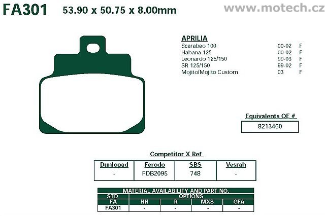 Brzdové destičky EBC - FA301 - Kliknutím na obrázek zavřete