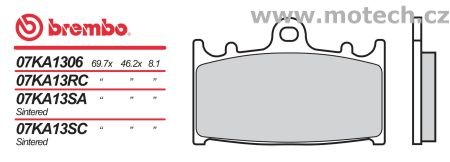 Brzdové destičky Brembo - BRM 07KA13SA - Kliknutím na obrázek zavřete